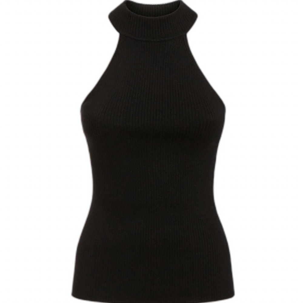 Black Fitted Sleeveless Tank Top